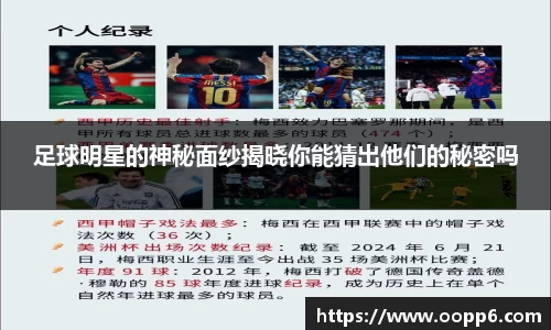 足球明星的神秘面纱揭晓你能猜出他们的秘密吗